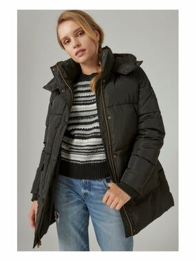 Lucky Brand Black Puffer Jacket XL